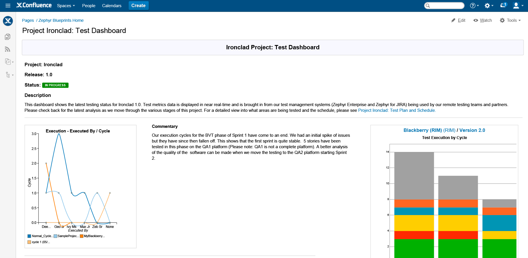 ​Using the Dashboard Blueprint, create and maintain testing dashboards to update project teams and management on quality status.