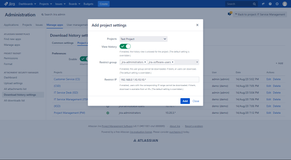 Download history policy settings for each project