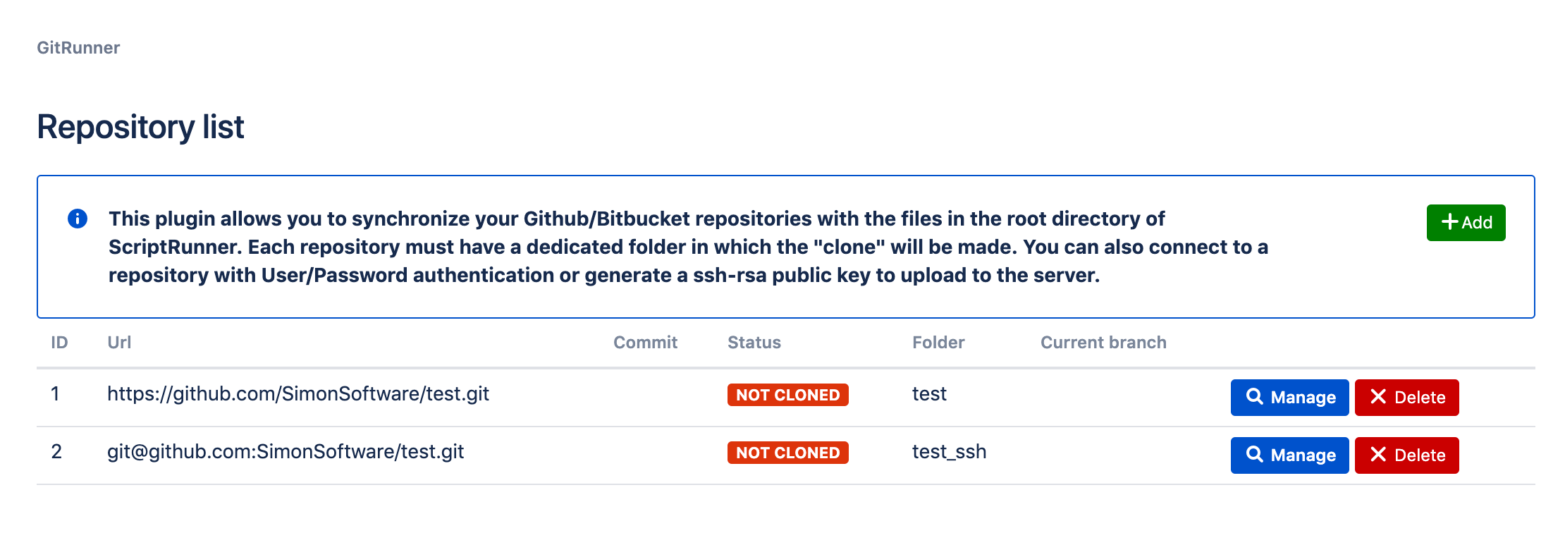 You can manage multiple ssh/http repository (auto generated SSH-RSA1 public key)