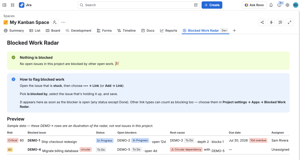 New projects open to a clear empty state with setup instructions and a sample preview, so the radar makes sense before any blockers exist.