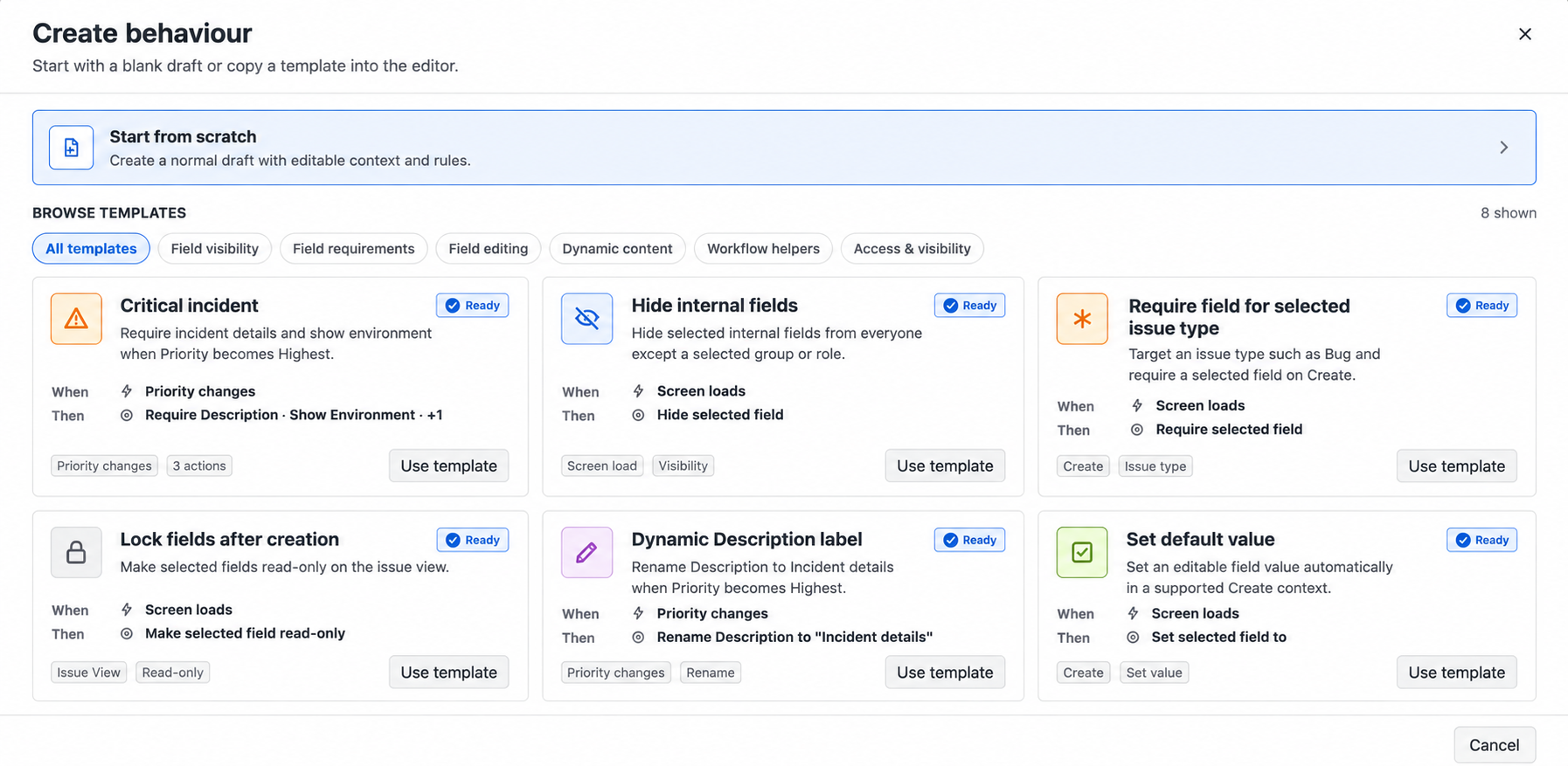 Choose a template and adapt it to your Jira configuration.