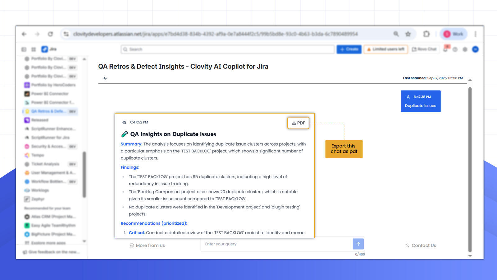 Duplicate issue detection with AI