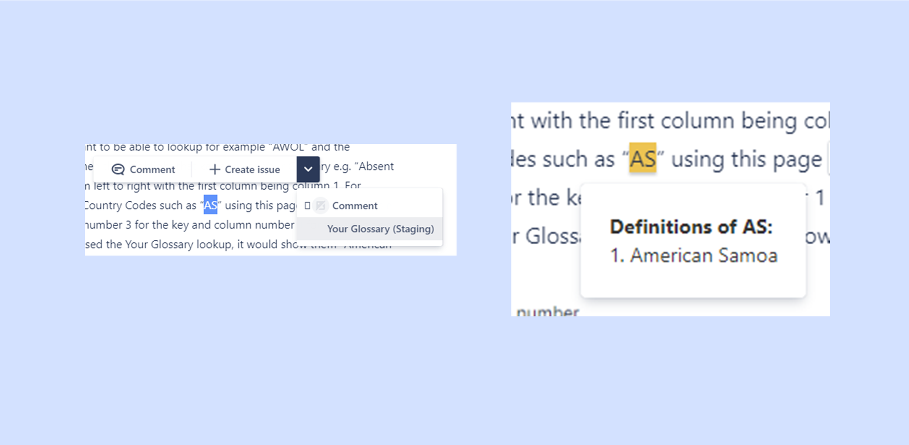 Look up definitions on any Confluence page