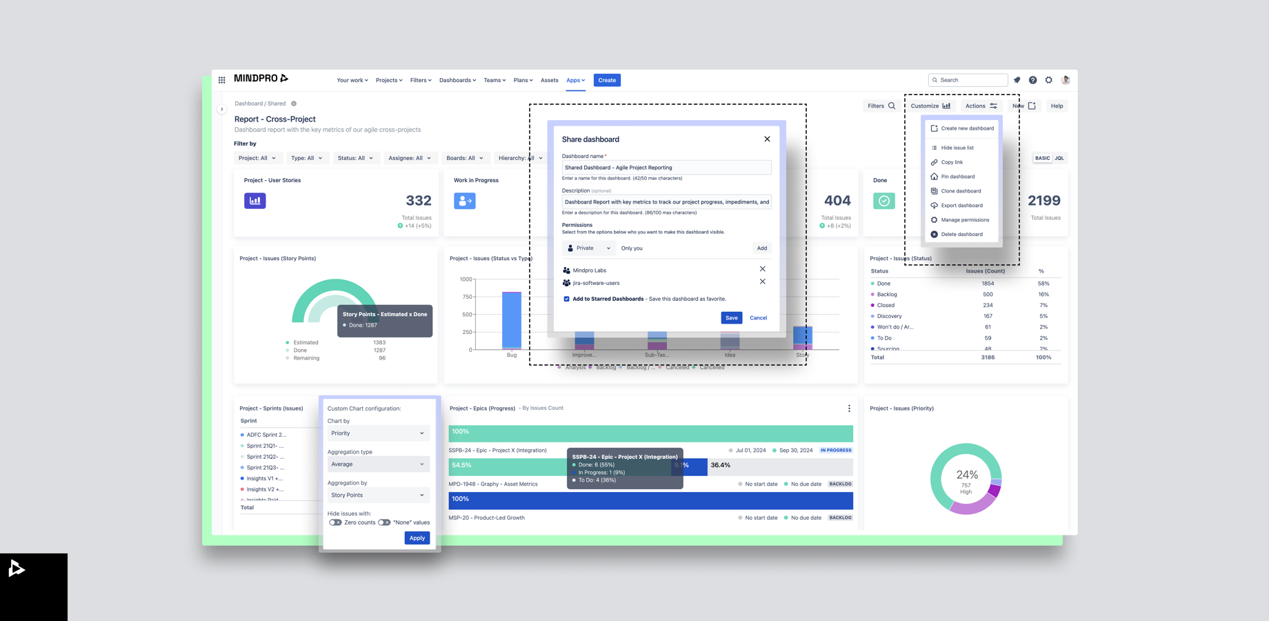 Structure and share agile reports with your teams