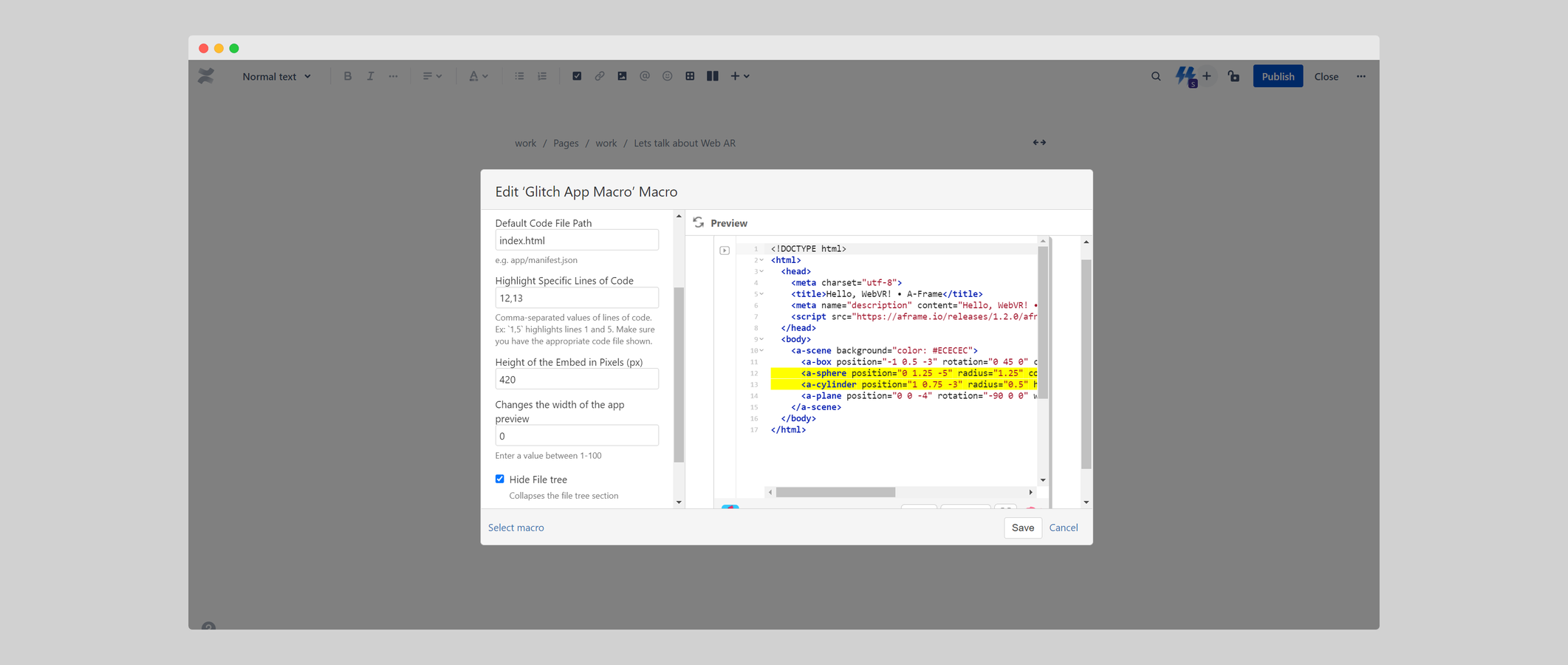 Configure the embed