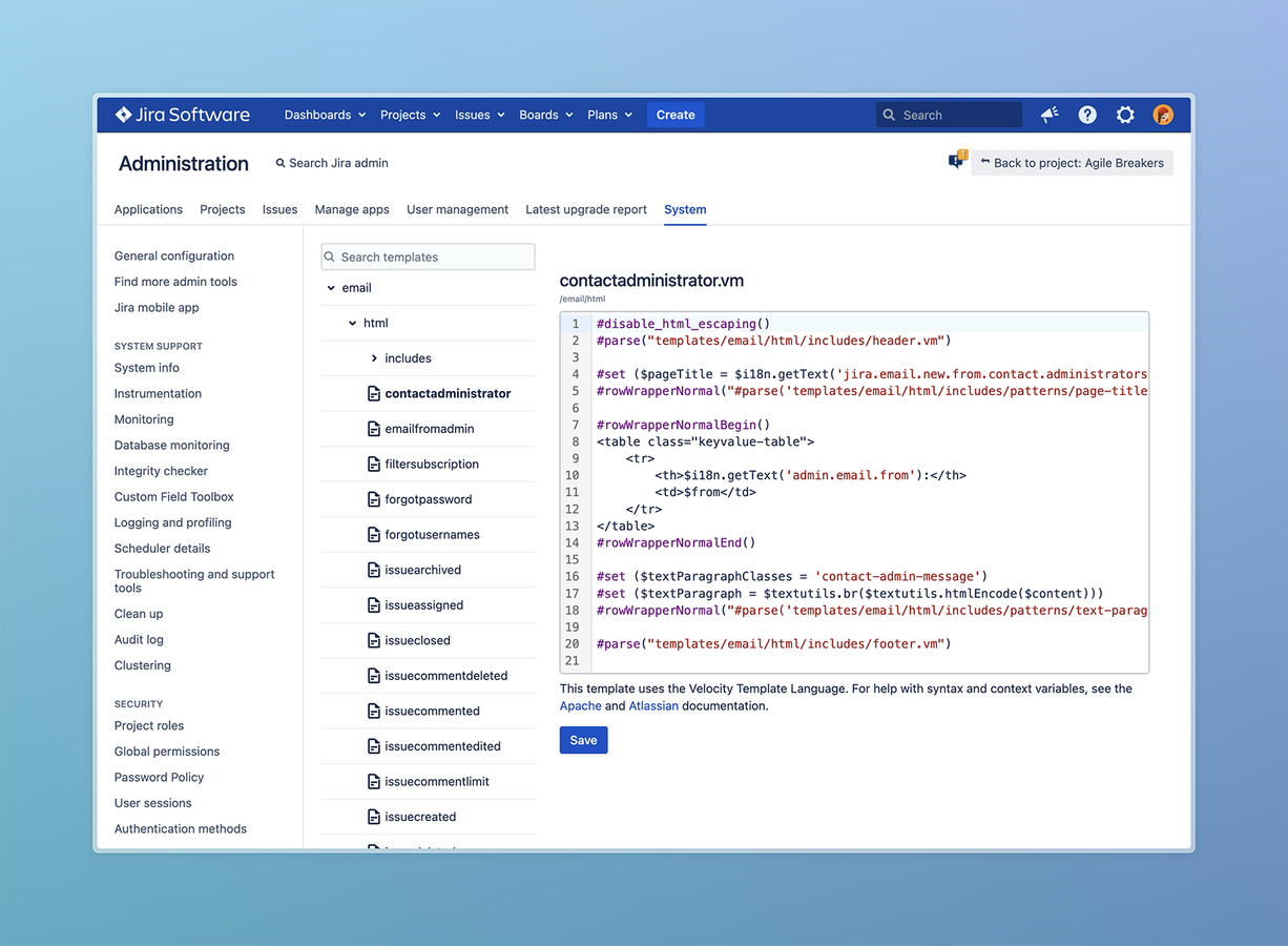 Edit Email Templates