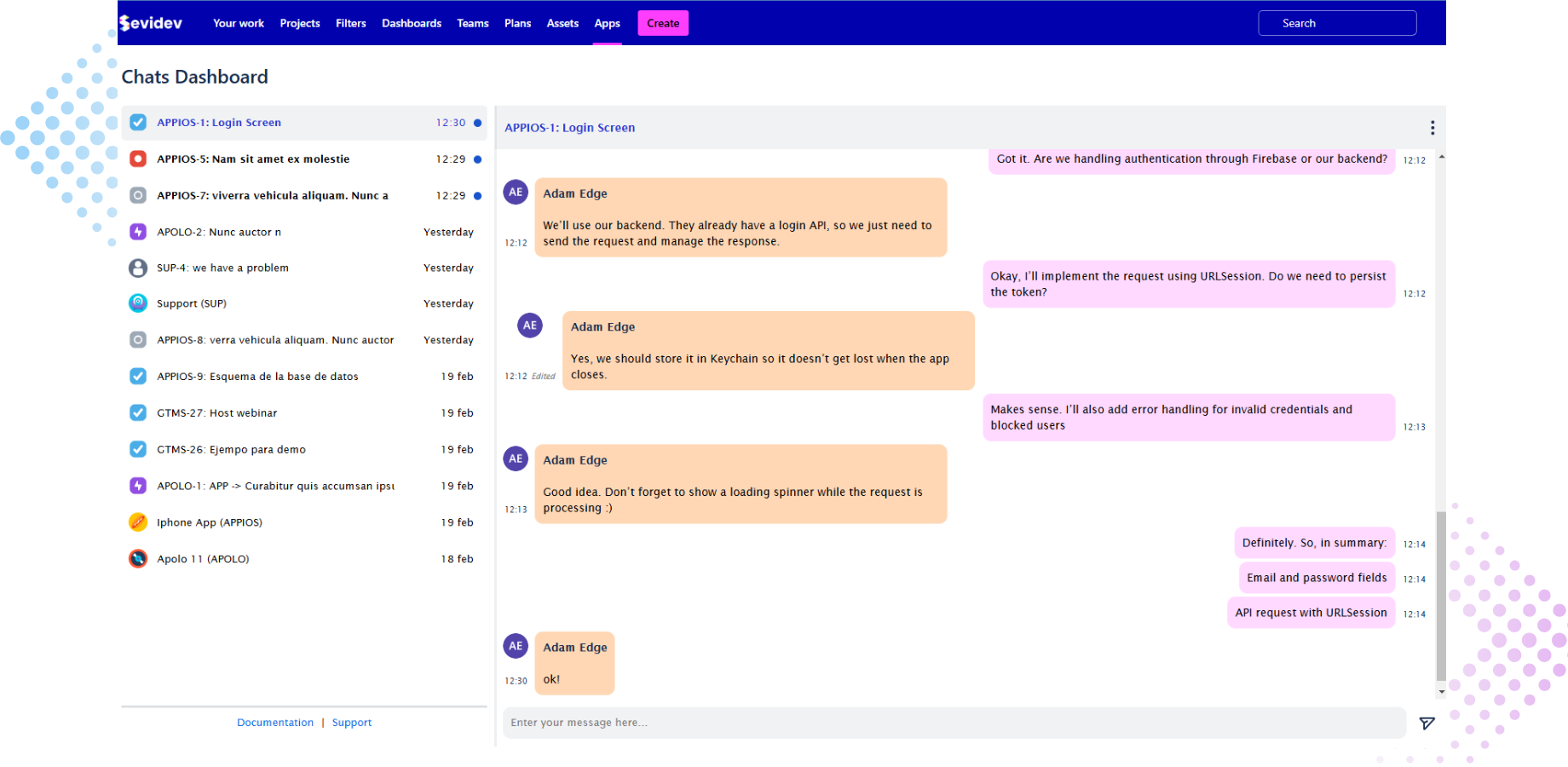 Stay on top of your Jira team communication with message alerts, last message timestamps, and easy access to all your chats in one place. Improve collaboration in Jira and never miss an update.