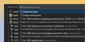 View your current issue and select another issue to work on via the status bar.
