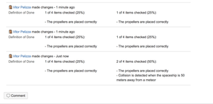 Check out the change history of checklist type fields.
