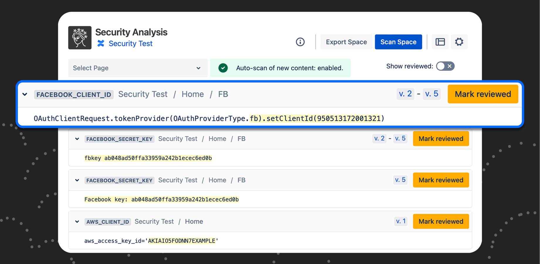 Security Analysis dashboard for managing and remediating credential risks