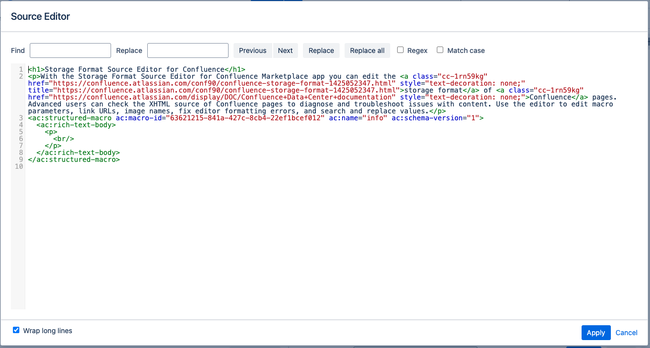Source editor view