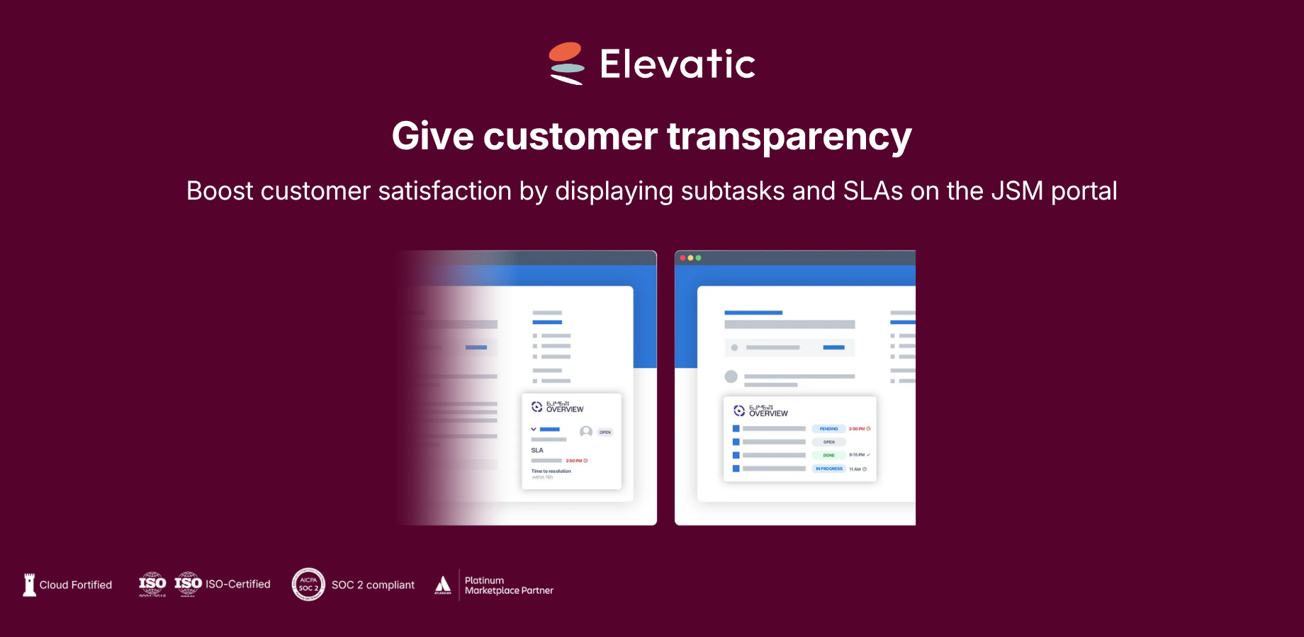 Display subtasks and SLA on customer portal