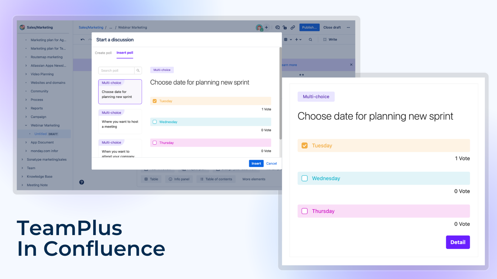 Allow voters to interact with polls directly in Confluence page