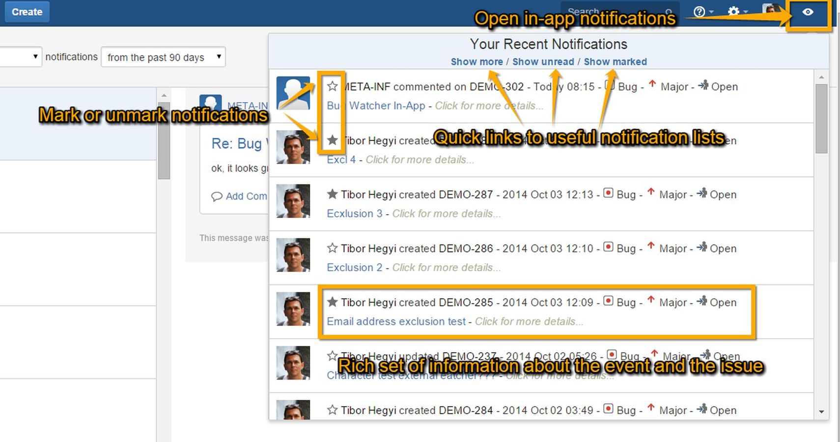 Rich in-app notifications