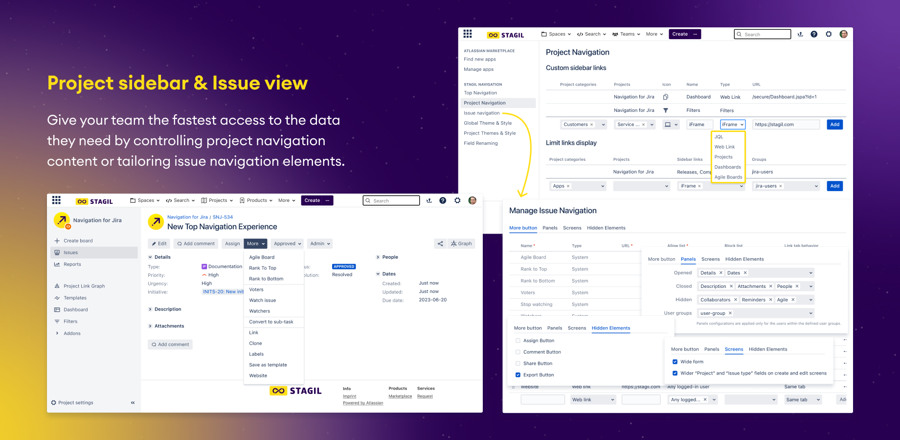 Configurable Project and Issue Navigation