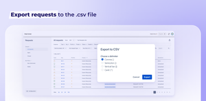 Export requests to the .csv file