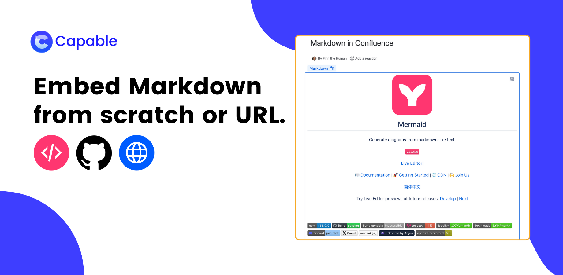 Effortlessly add markdown content to Confluence with our powerful Markdown Macro.