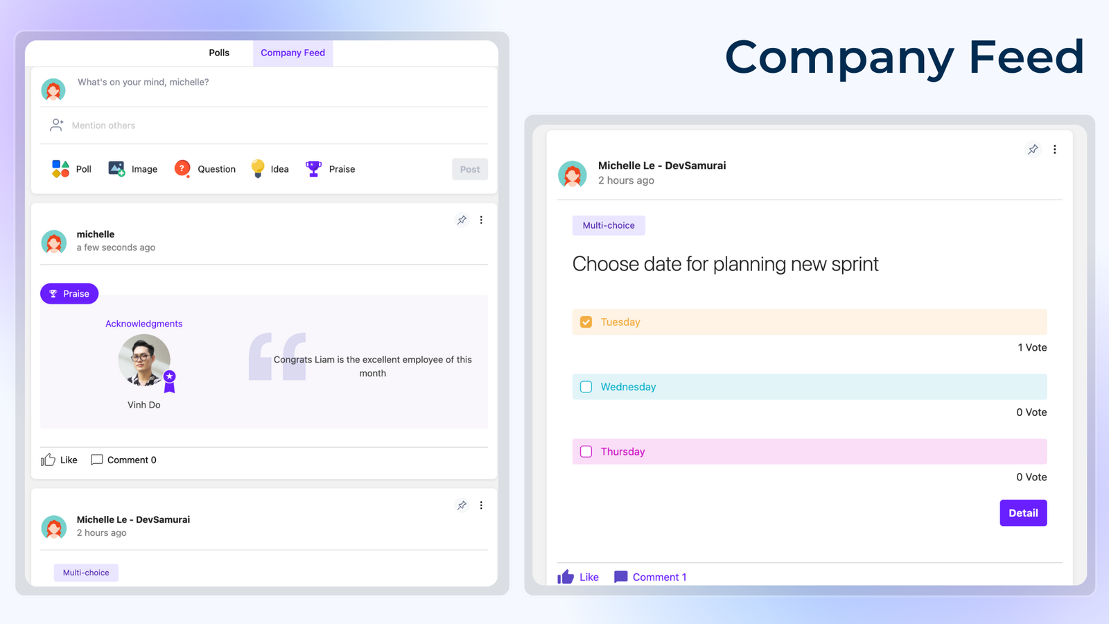 Team+ Enterprise Social Network, Community Feed