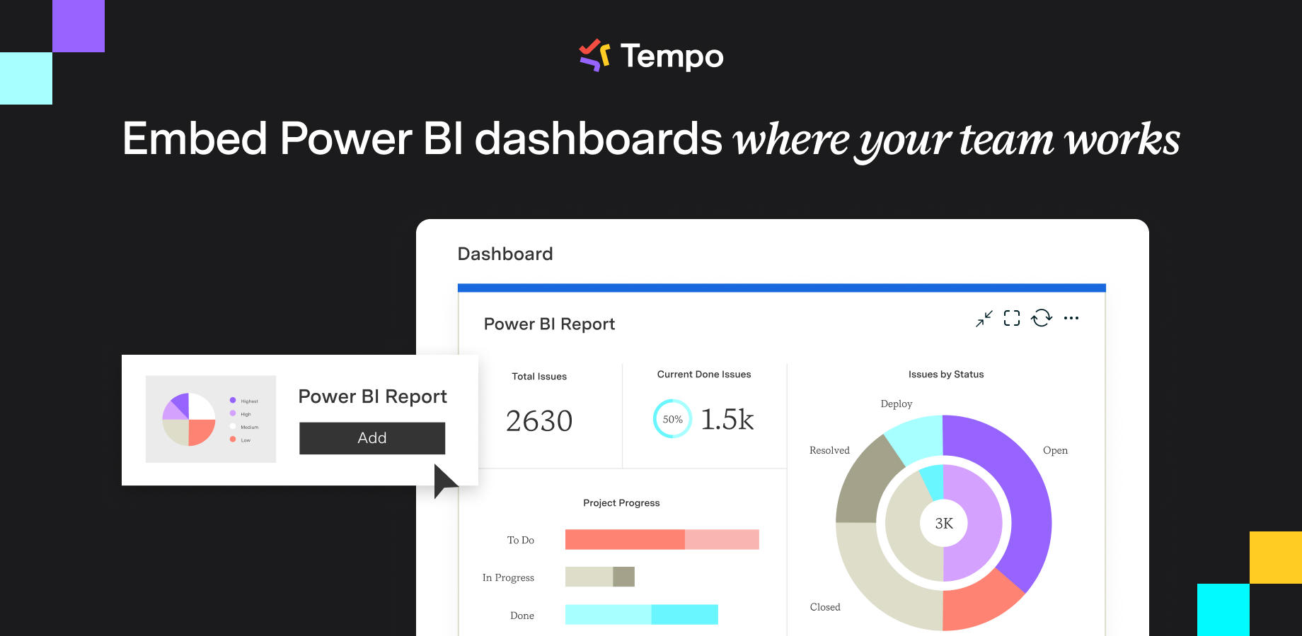Embed Power BI dashboards where your team works