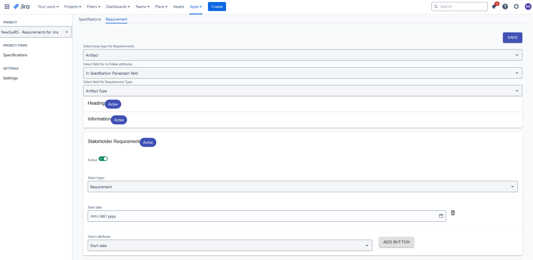 Define requirement types