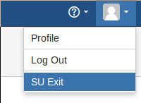Revert to the admin user without logging out/in again.