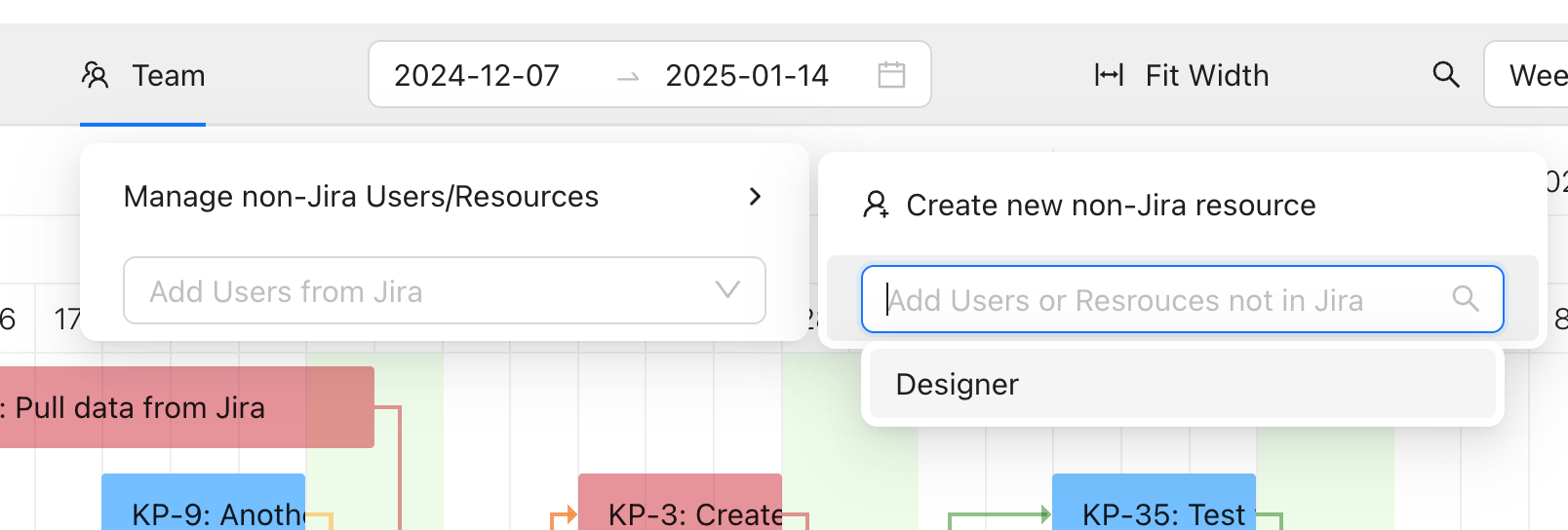 Adding a Non-Jira resource to correctly schedule an Agile Critical Chain Project