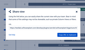 Share BigPicture views with others by simply sending them relevant links