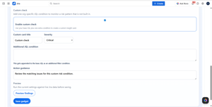 Custom Risk Check Configuration