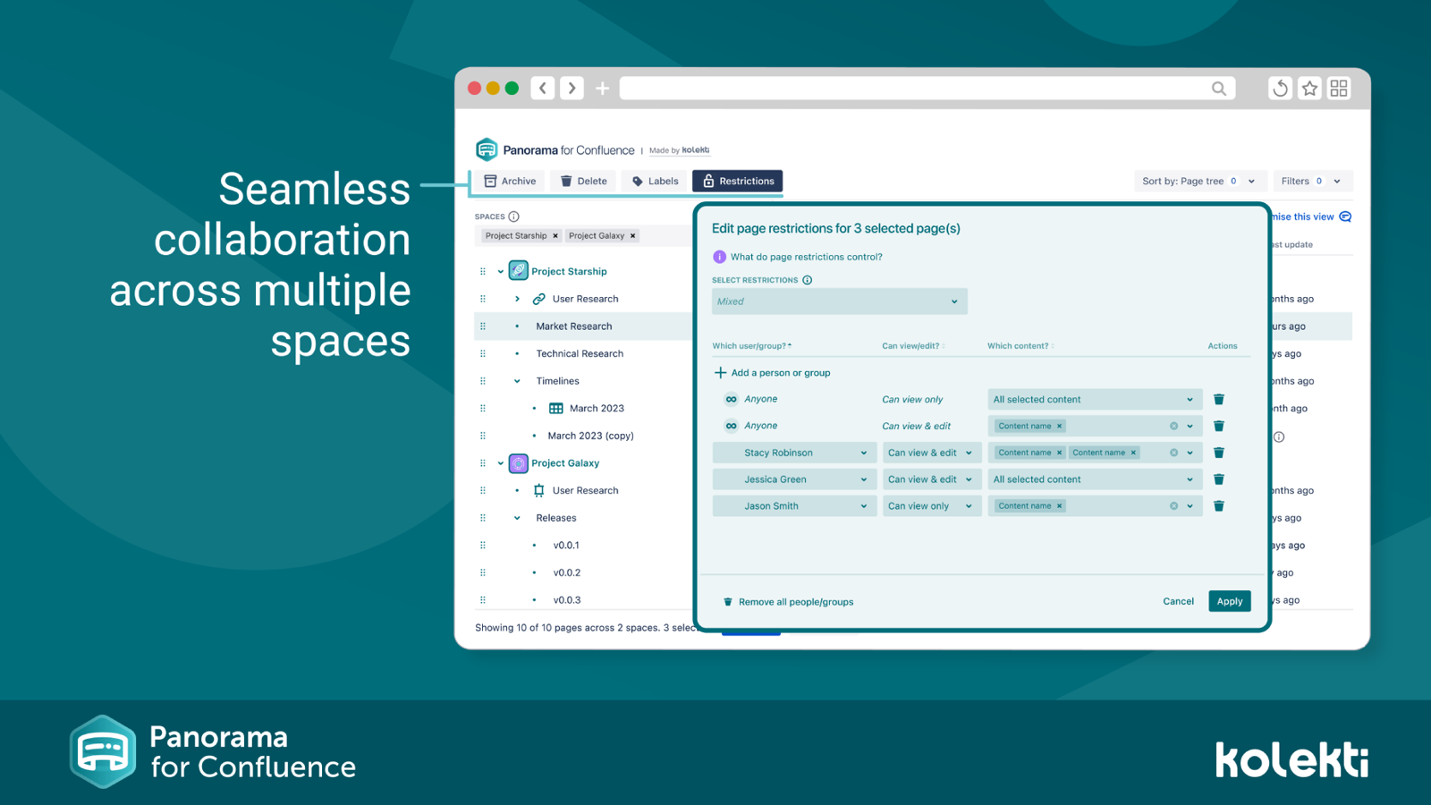 A module that opens in Panorama allows users to change metadata like labels, restrictions and other key information.