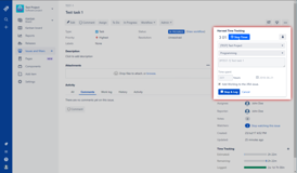 When saving the time entry or stopping the timer, your time can be logged into the JIRA Worklogs at the same time