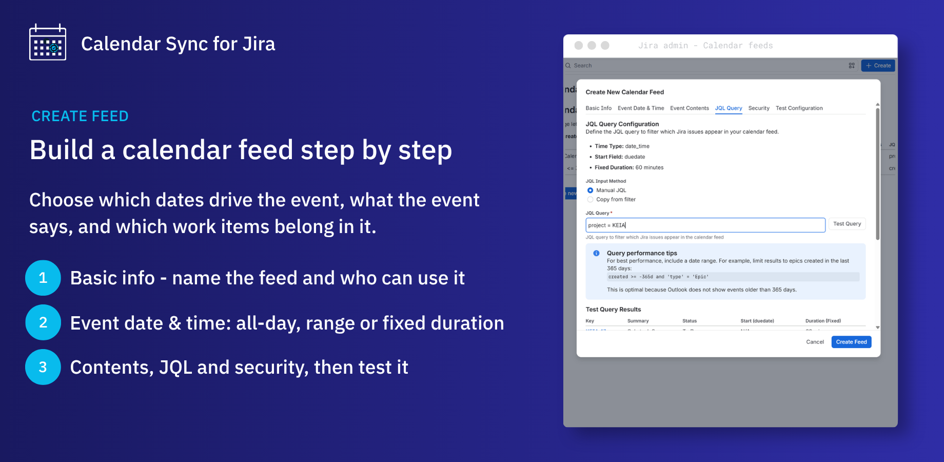Build your calendar feeds, step by step