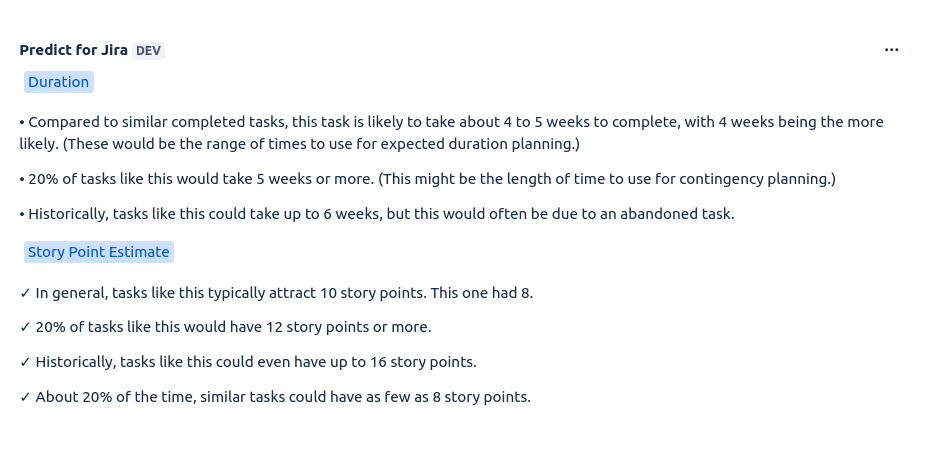 Machine learning estimates of durations and story point estimates