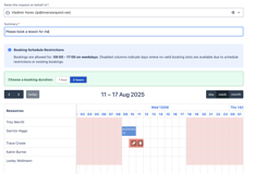Clear view into asset availability from resource timeline