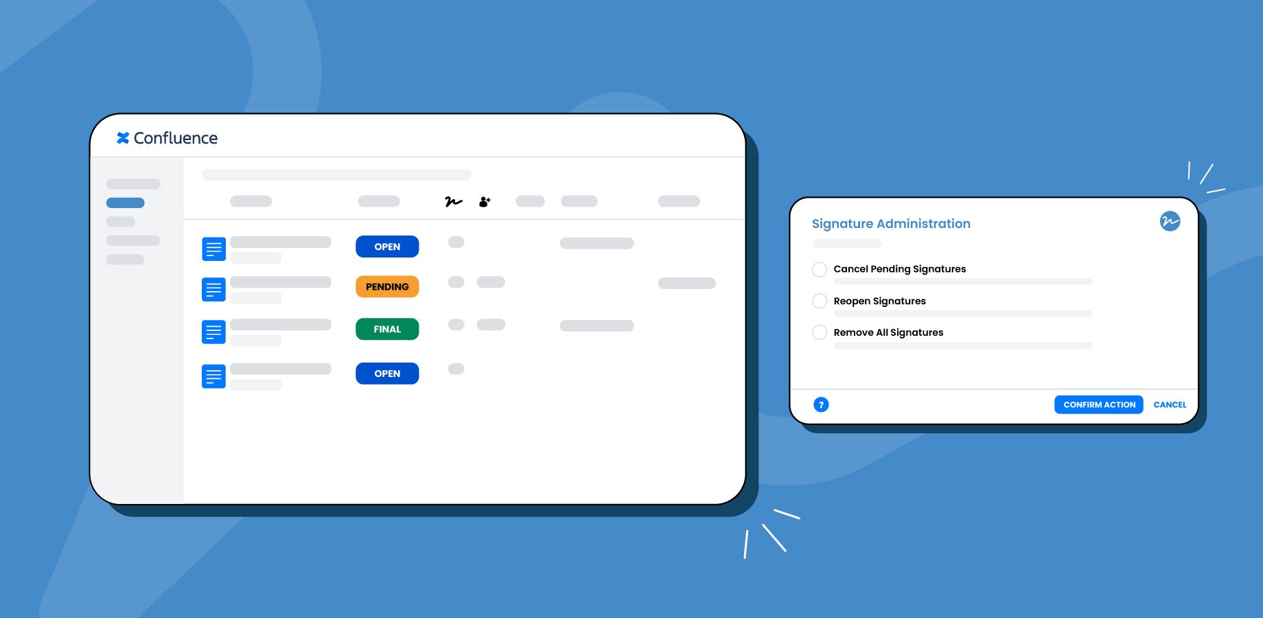 Gain total oversight over your documents and signatures by monitoring signature status at a glance via Signature Search. Effortlessly manage signatures with admin settings.