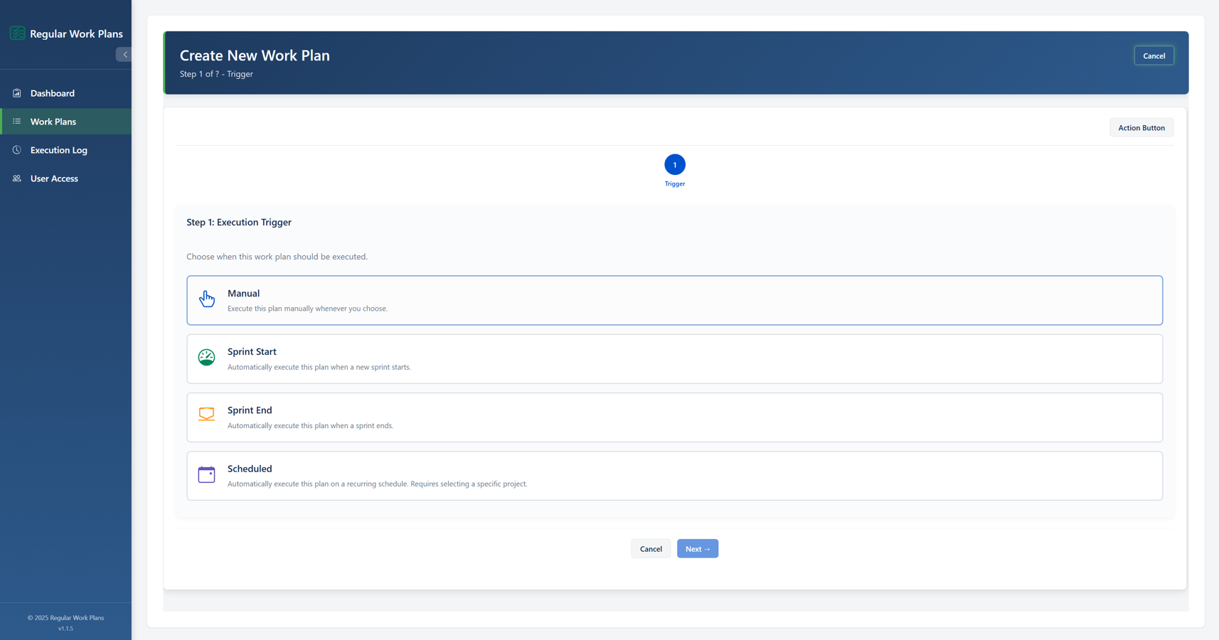 Easily list and run your project plans for recurring work