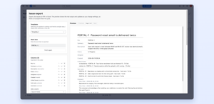 Export one work item straight from the issue view, without leaving the page you are already on.