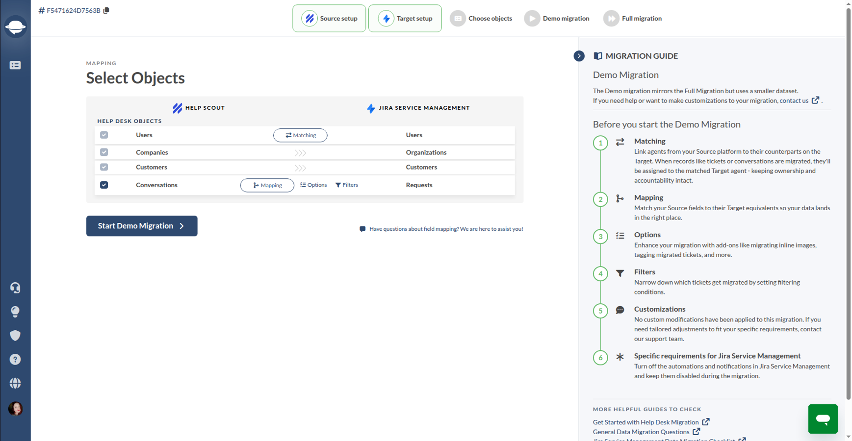 Adjust fields mapping and agents matching. 
Start a free Demo Migration from Help Scout to Jira Service Management