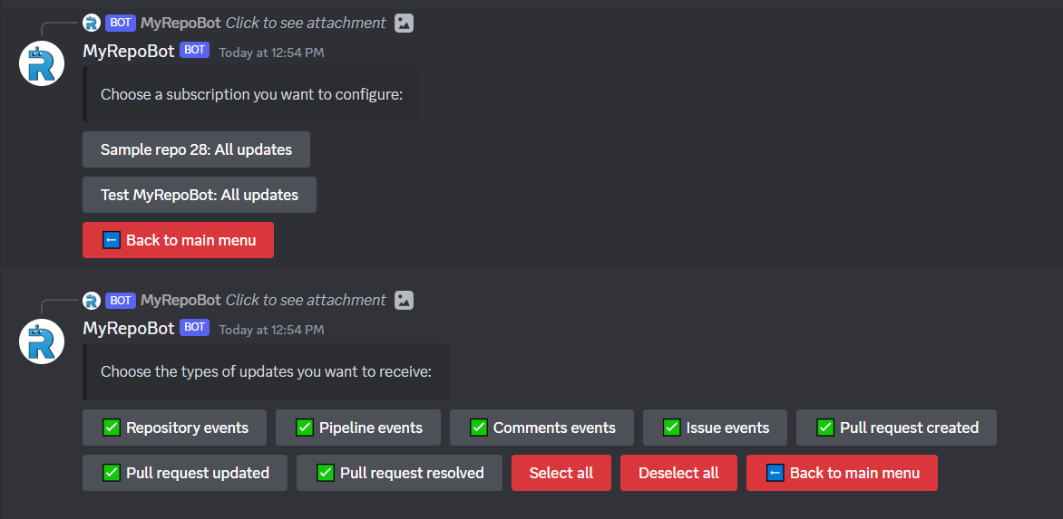 Subscribe to your repository events