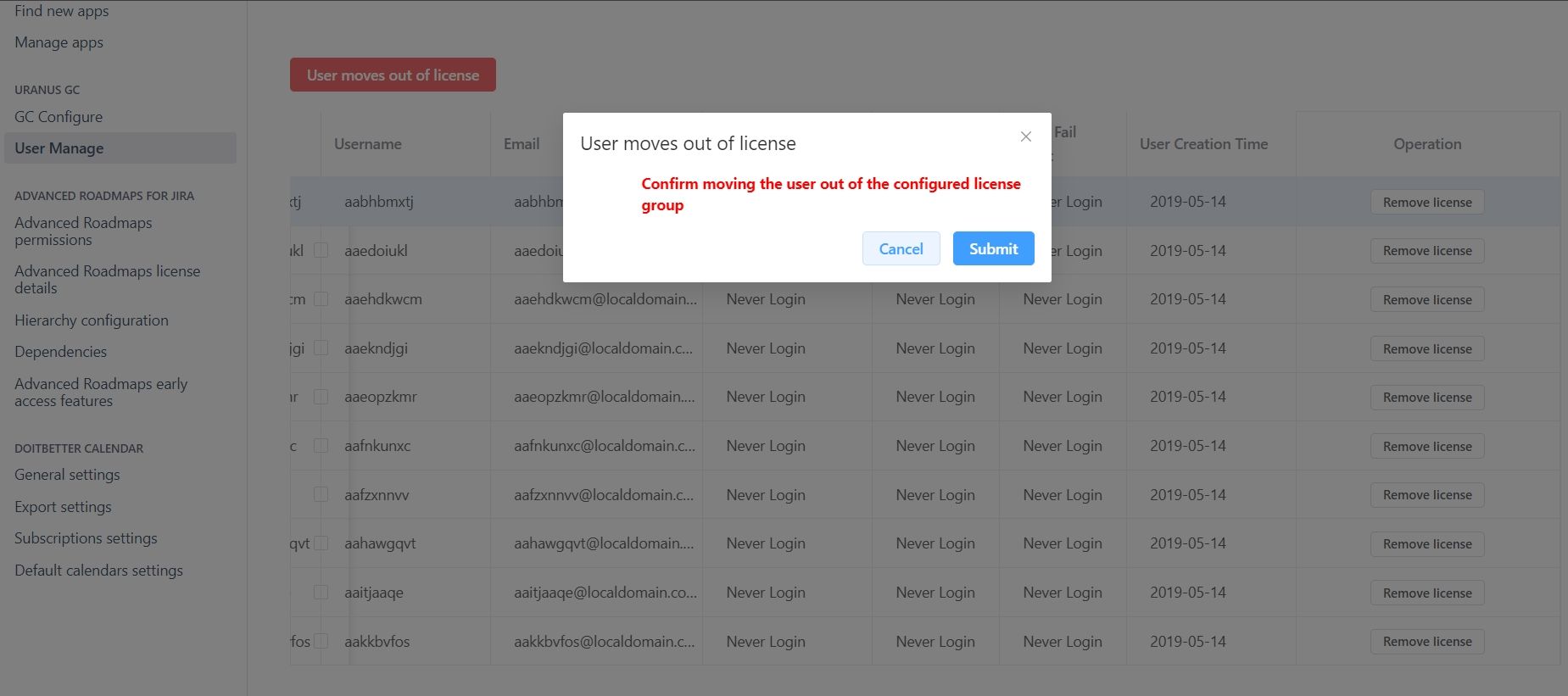 remove license