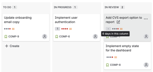 Use Jira's "Days in column" to quickly spot stuck issues during standup.