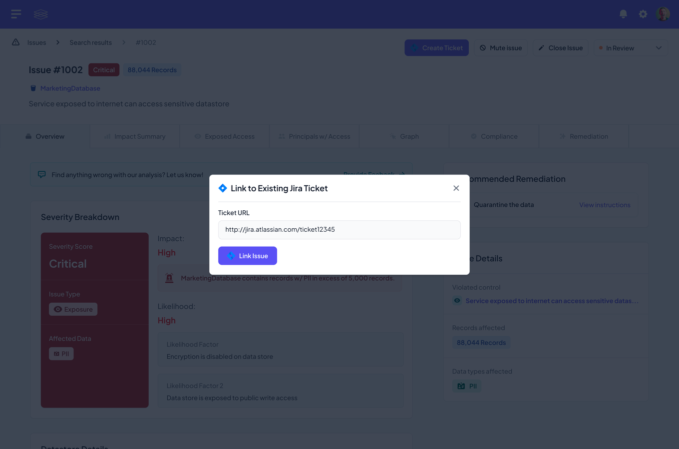 Link Jira Ticket