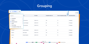 Organize related information together for easier analysis with grouping feature