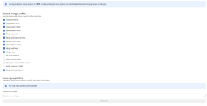 Set default merge behavior per project and override it by issue type. Teams get consistent merge settings without re-selecting options every time.
