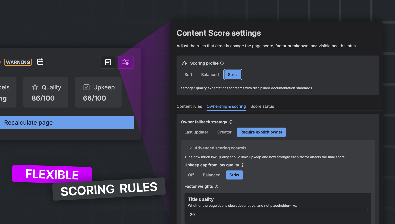 Flexible Scoring Rules for Your Team