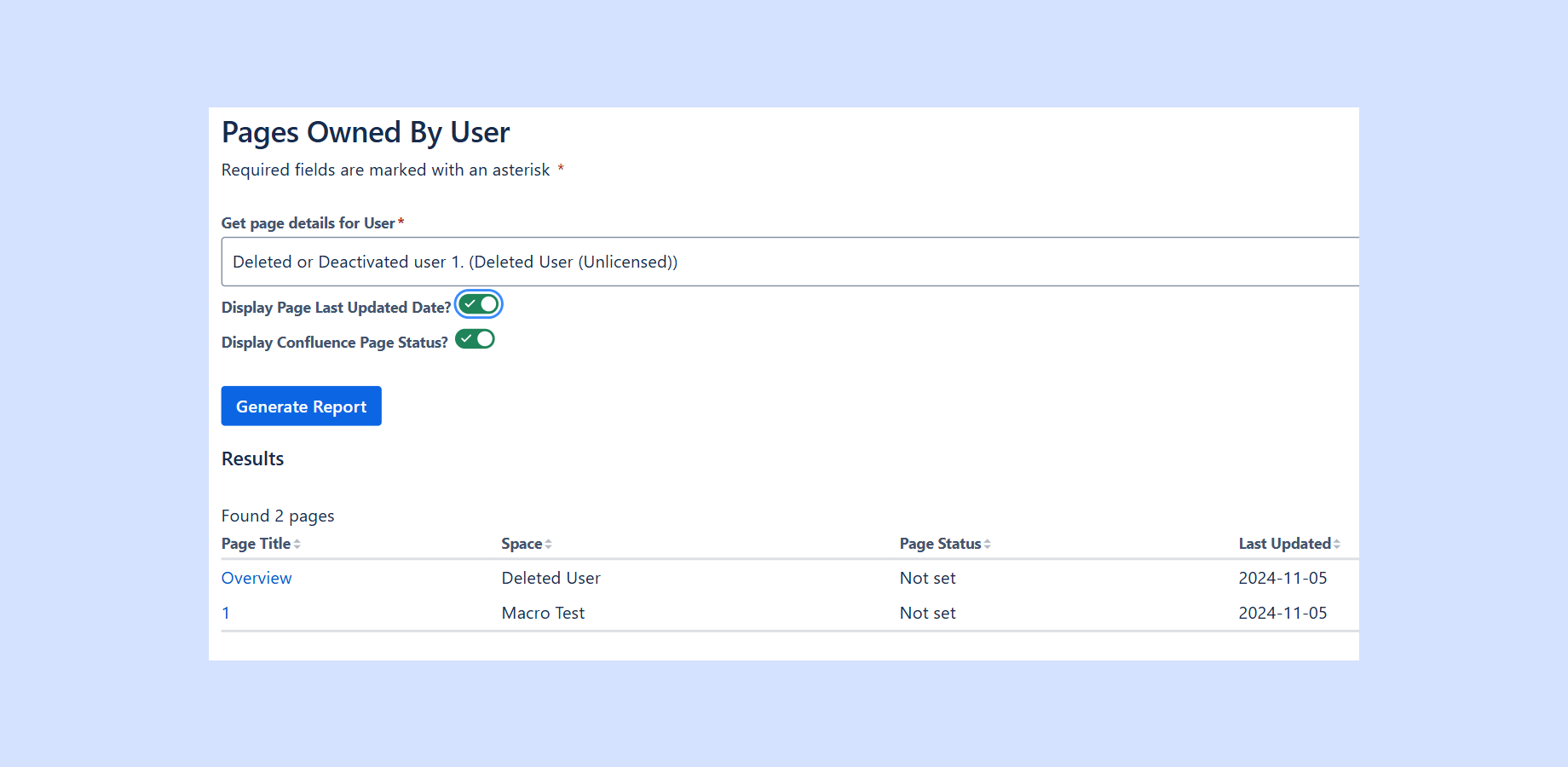 See what Pages a User Owns including deleted Users