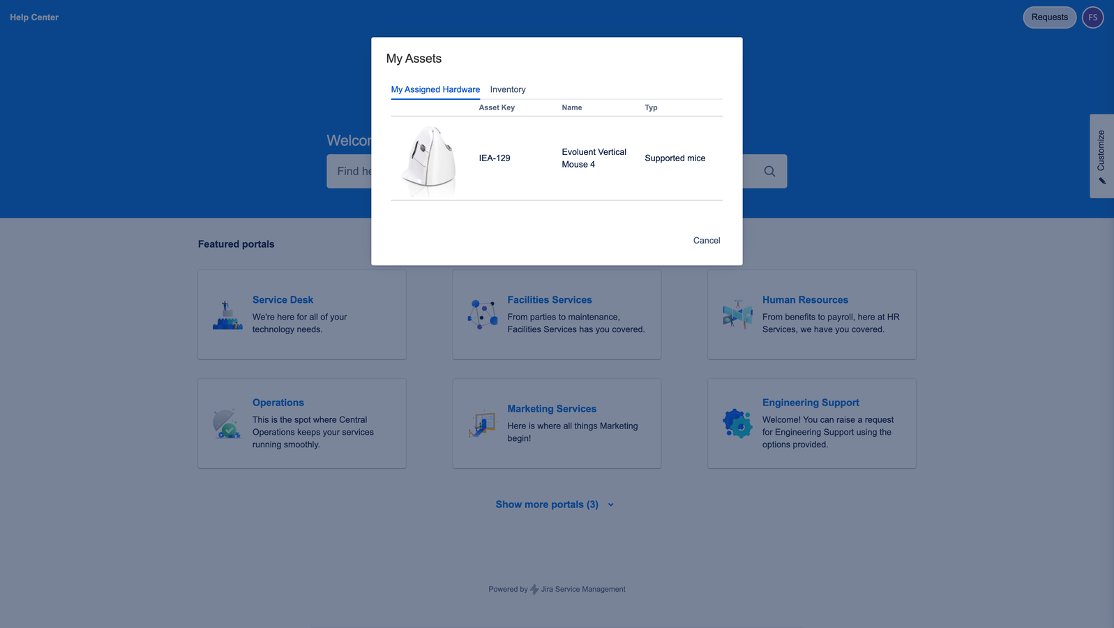View My Assets in Portal
