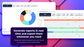 Generate reports in real-time and export them whenever you need. Always be ready to present your test results and progress to the stakeholders.
