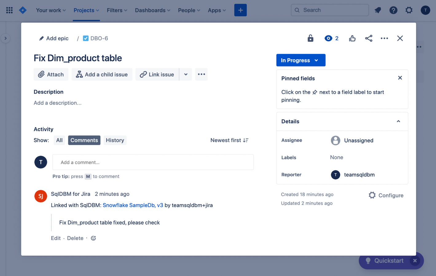 Jump from Jira to related project changes