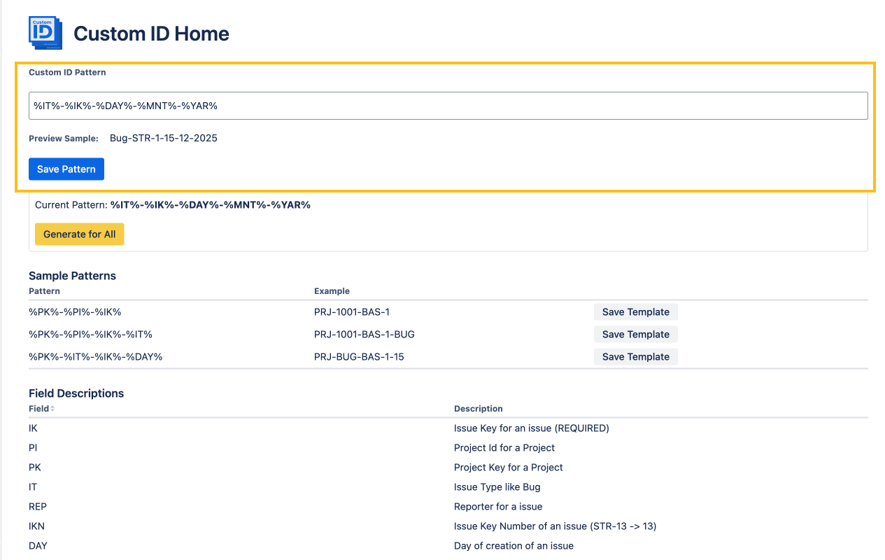 Custom ID Generation