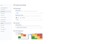 You can set the issue type to be used for risks, and change the appearance of the matrix.